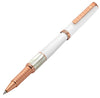 Xezo Speedmaster® White Brass Rollerball Pen - With White Mother of Pearl & Rose Gold