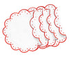 Red Placemats - Grace Scallop Placemat - 15" / Set of 4