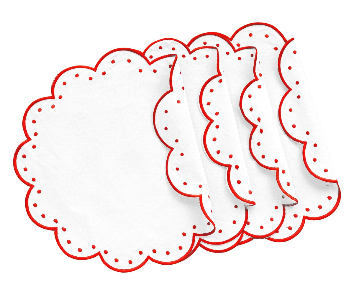 Red Placemats - Grace Scallop Placemat