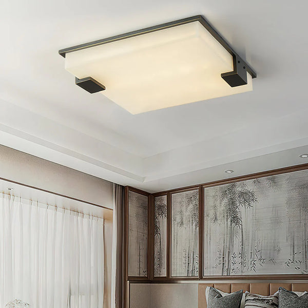 Arle Square Alabaster Black Ceiling Lamp