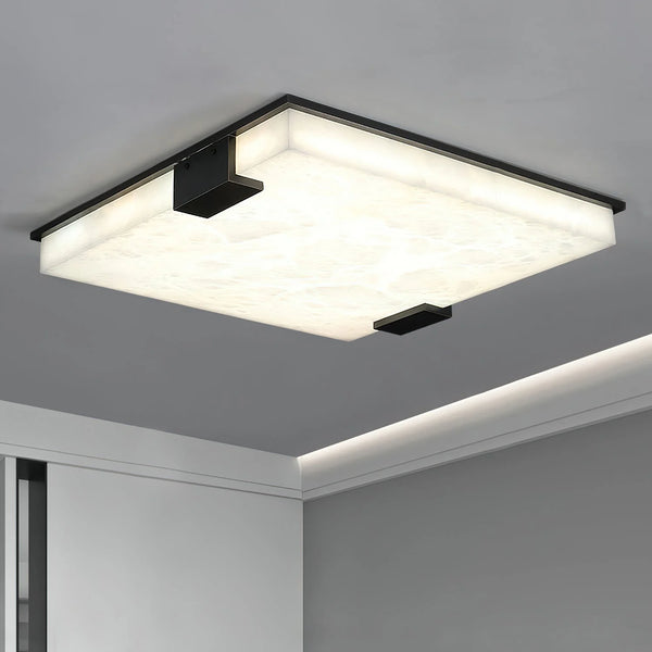 Arle Square Alabaster Black Ceiling Lamp
