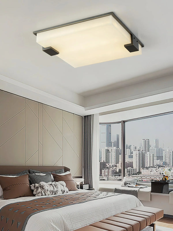 Arle Square Alabaster Black Ceiling Lamp