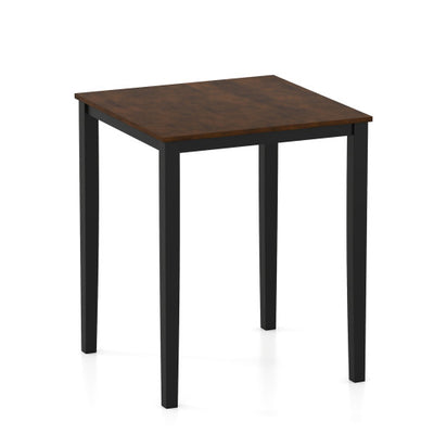 Square Dining Table with Solid Wood Frame for 4-Person-Black