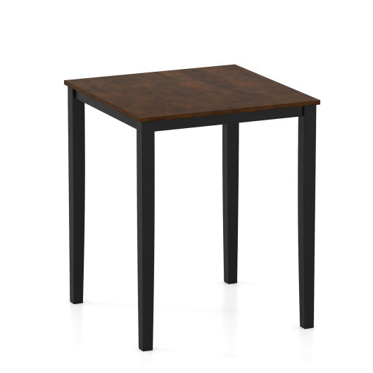 Square Dining Table with Solid Wood Frame for 4-Person-Black
