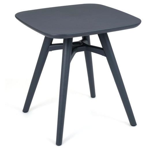 Square Outdoor Dining Table All-Weather Plastic Patio Bistro Table for 4-Gray