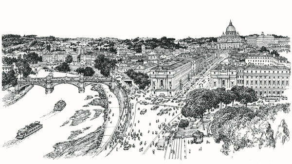 St. Peter's Dome with Artist Hand Remarque and Chinese Chop Mark (UNFRAMED) by Alexander Chen - Artman - Gifts for You 'n Me