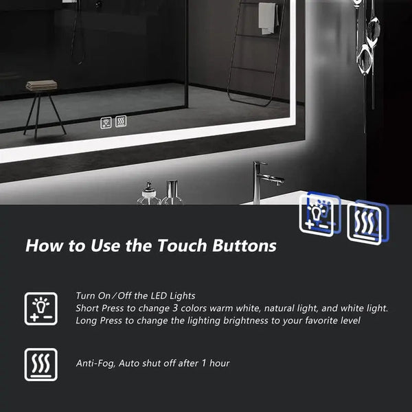 Standard Center Glow LED Bathroom Mirror