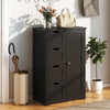 Standing Indoor Wooden Cabinet with 4 Drawers-Black