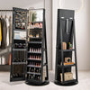 Standing Jewelry Cabinet with Adjustable LED Lights-Black