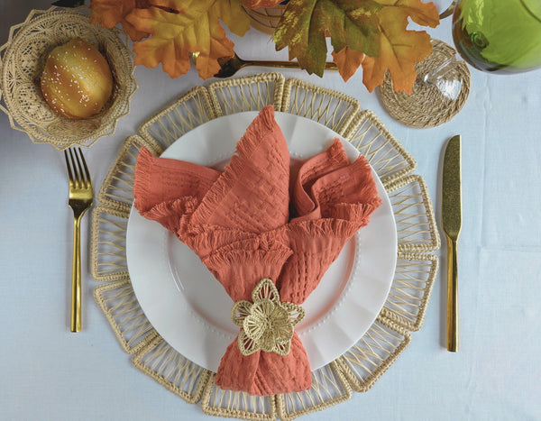 Star Flower Handwoven Iraca Napkin Ring