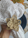 Star Flower Handwoven Iraca Napkin Ring - Solid Color (one solid color) / Natural