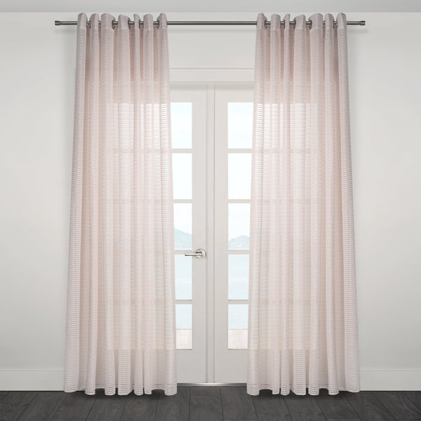 Imola Striped Jacquard Sheer Grommet Curtain