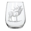 Elk 15.25 oz. Etched Stemless Wine Glass Sets