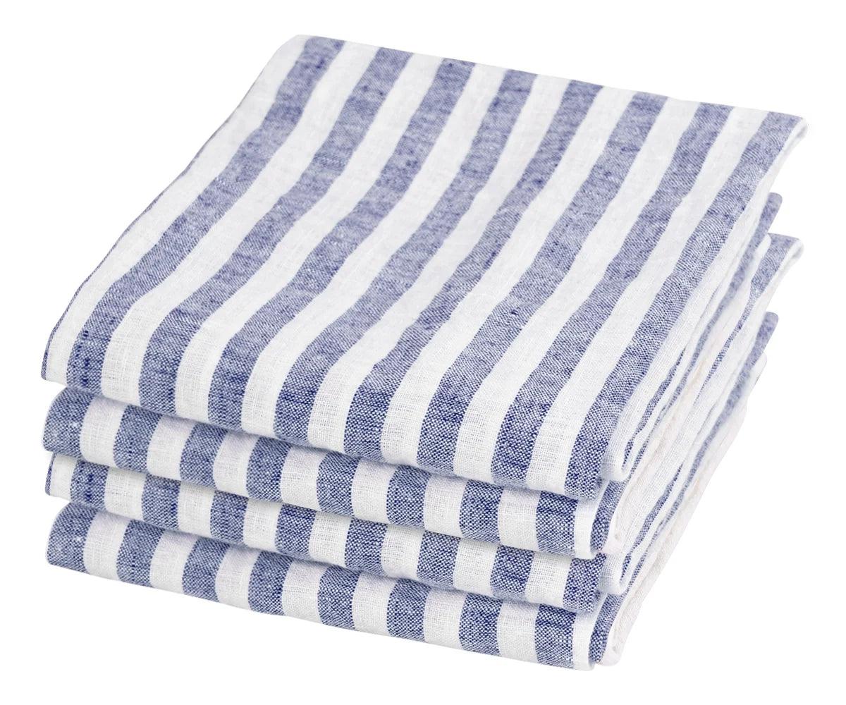 Smooth Linen Napkins - Amalfi Stripe Napkins Set of 4