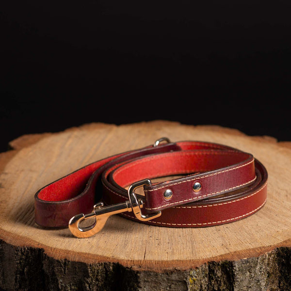 Black Stitched Leather Dog Leash 60'' - Made in Canada NAB Leather