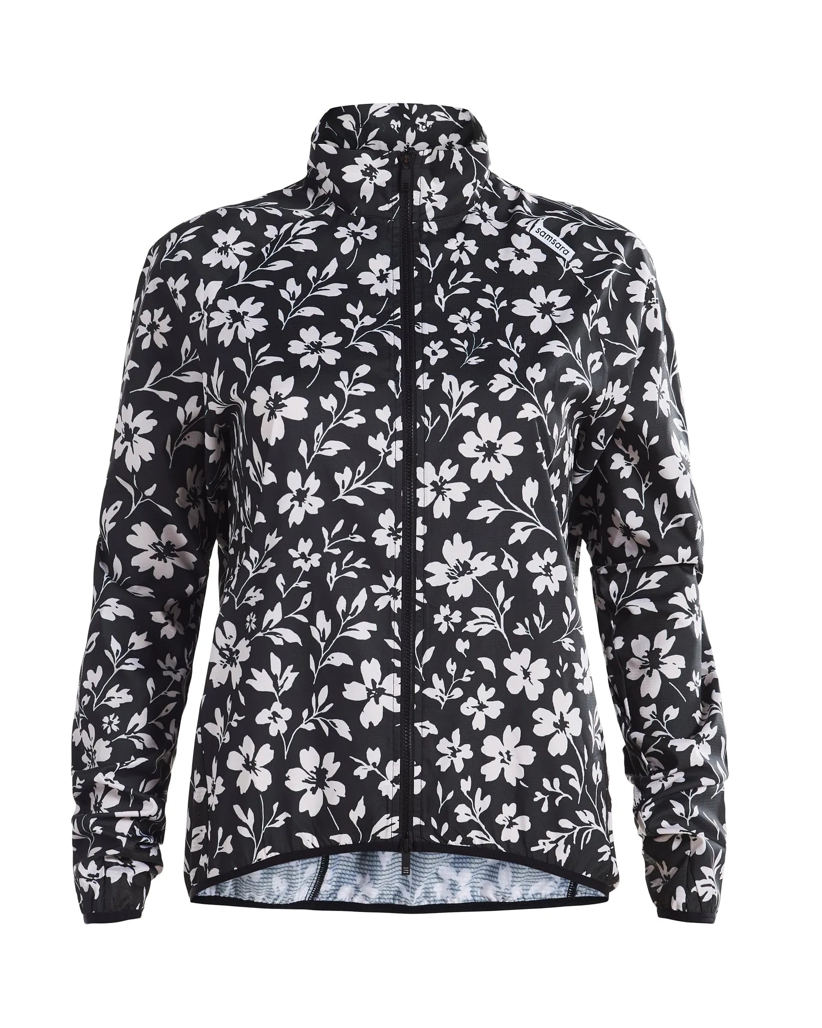 Stop The Wind Cycling Jacket - Black Floral Maze