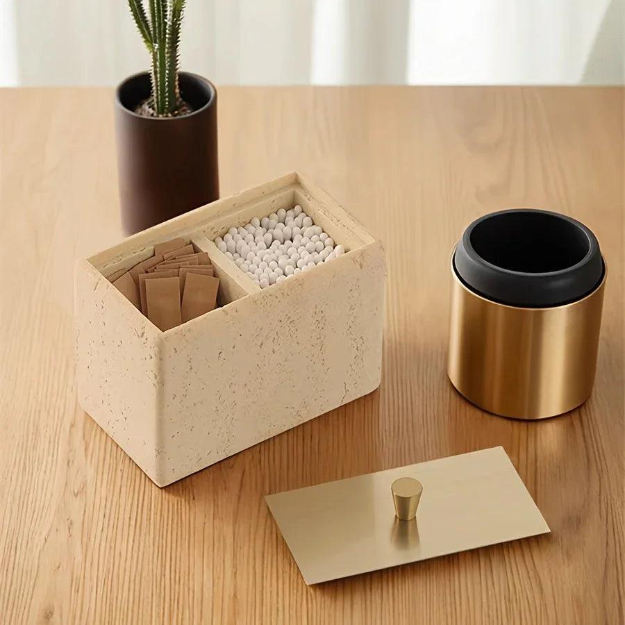 Storage Containers - Vanity White with Lid