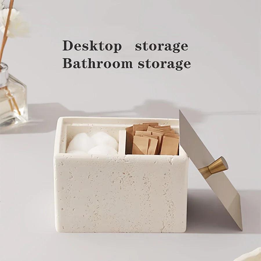 Storage Containers - Vanity White with Lid