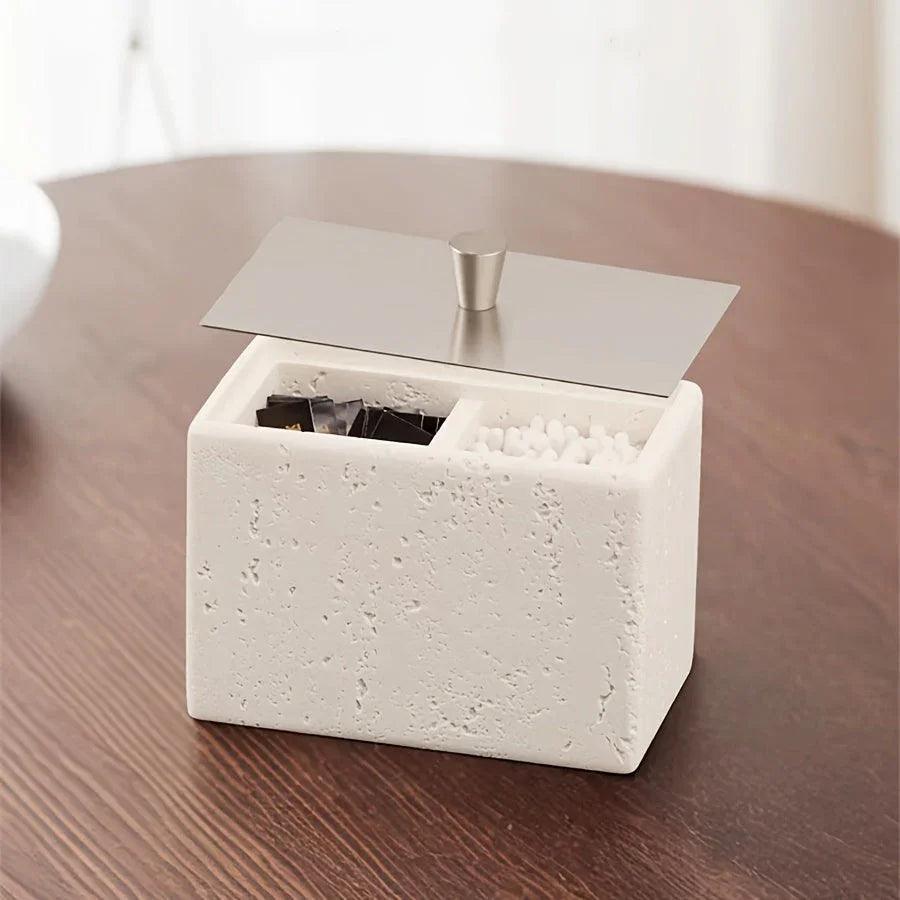 Storage Containers - Vanity White with Lid