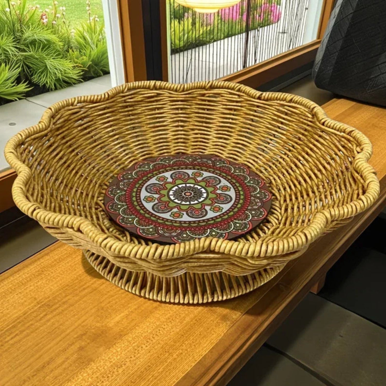 Storage Tray - Handwoven Bohemian Wooden