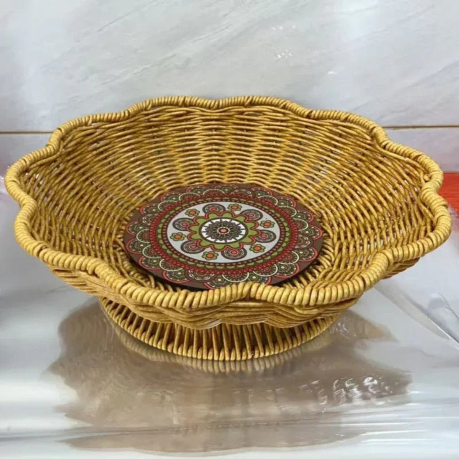 Storage Tray - Handwoven Bohemian Wooden