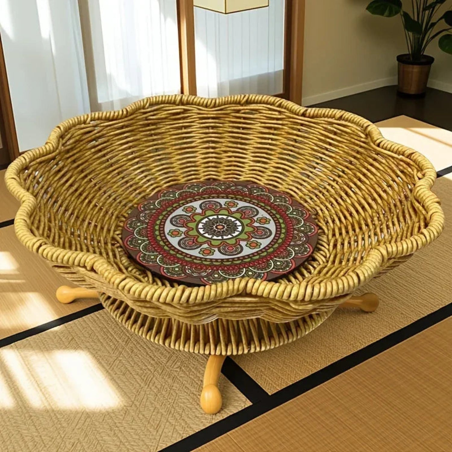 Storage Tray - Handwoven Bohemian Wooden