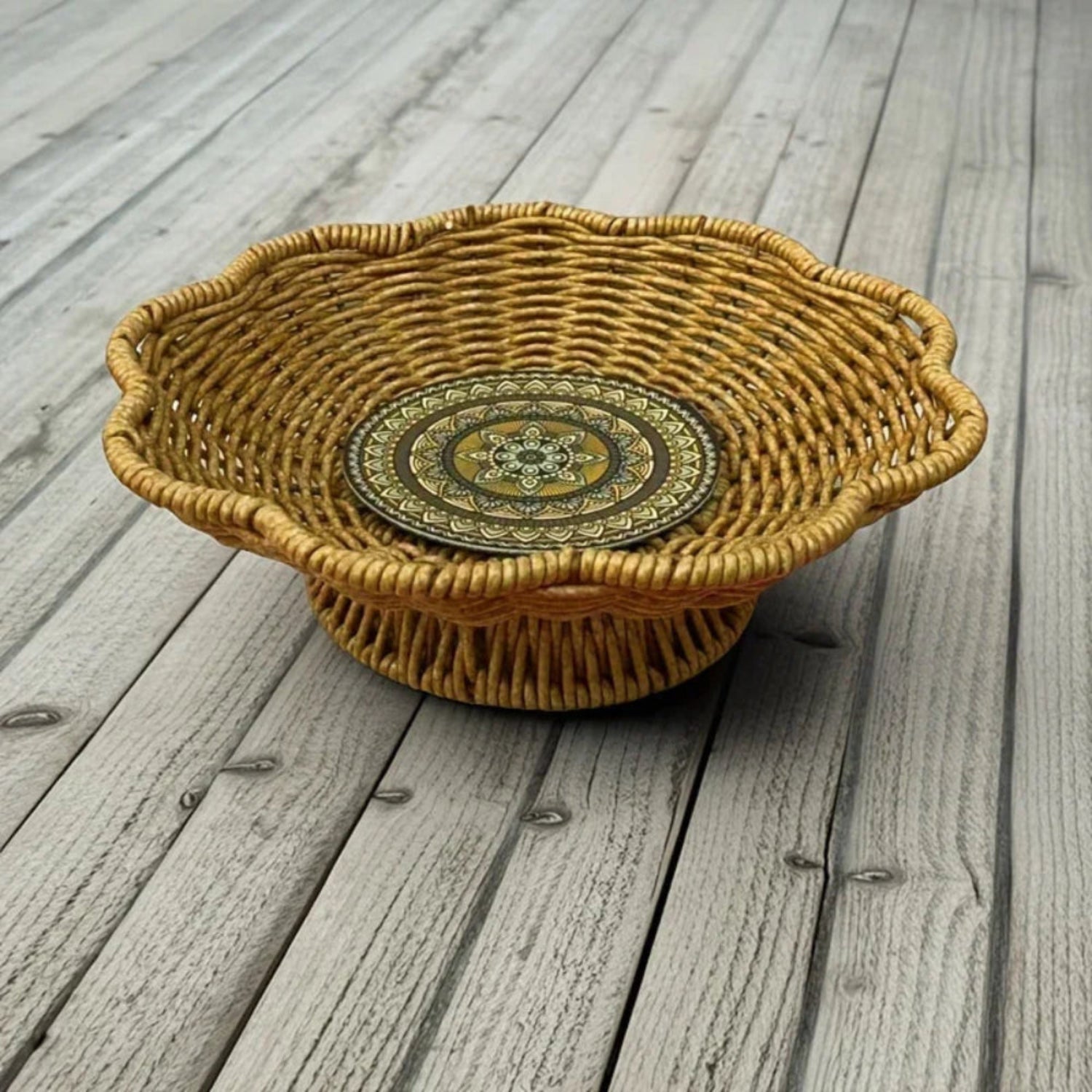 Storage Tray - Handwoven Bohemian Wooden