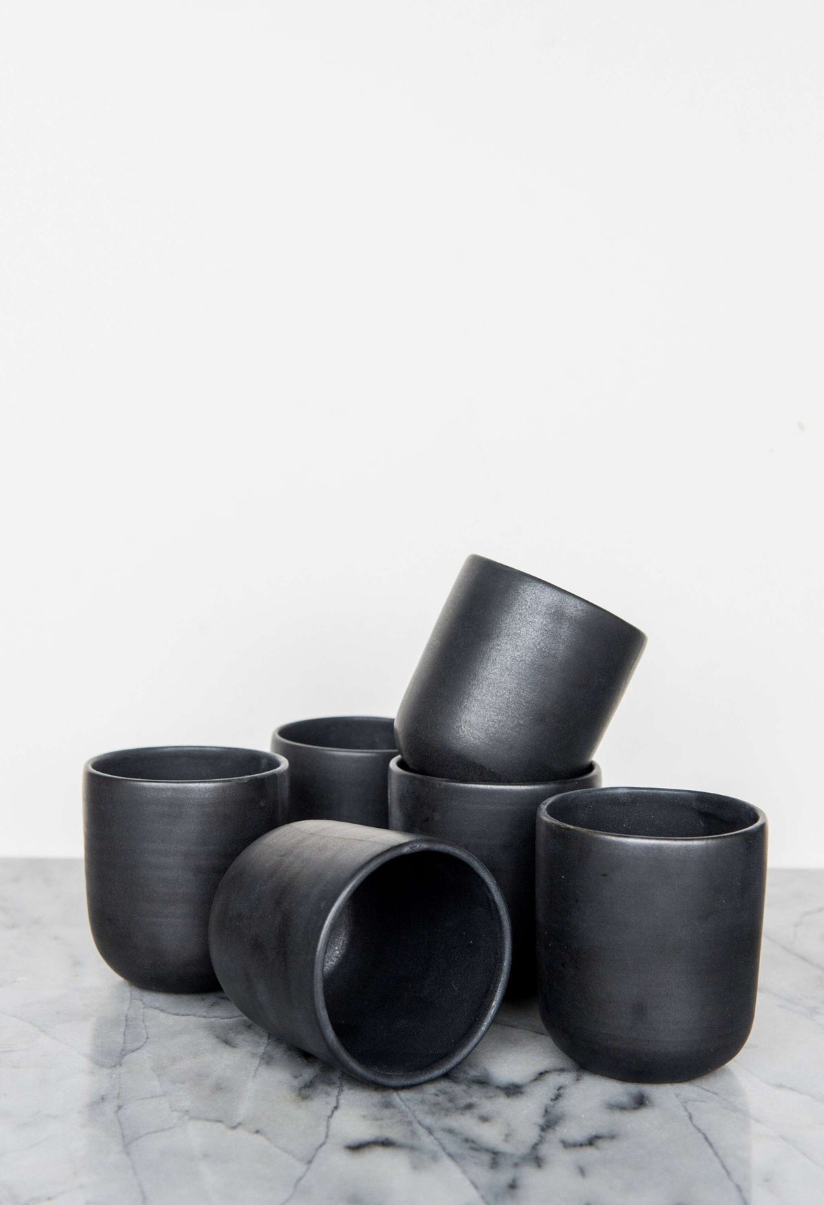 Handmade Stoneware Cup - Black Matte Cup for Coffee and Tea