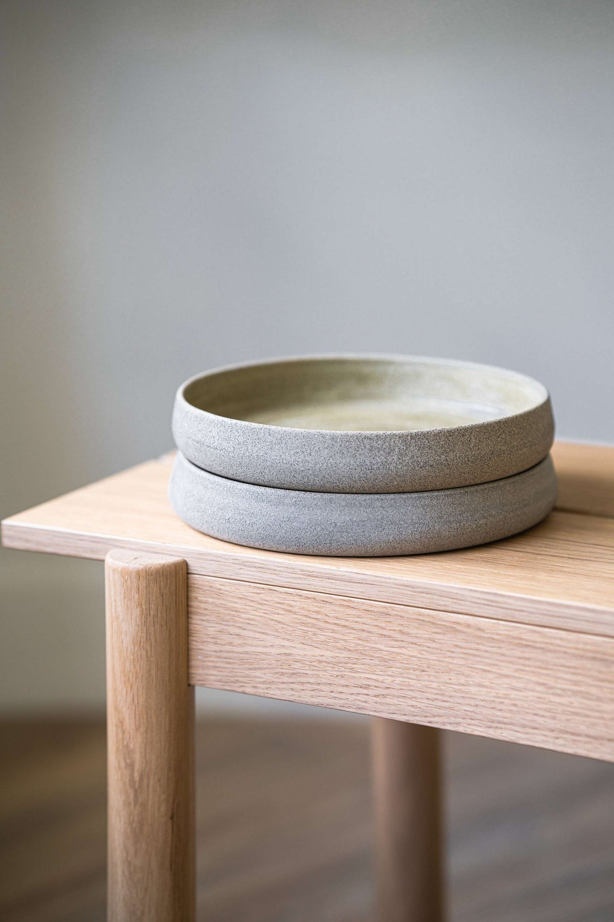 Stoneware Salad Plates with High Sides 