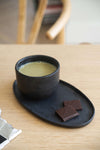 Black Matte Stoneware Oval Serving Platter - Large