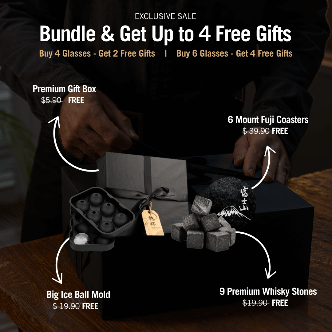 Gold Line Storm Japanese Crystal Whisky Glass TsukiGlass