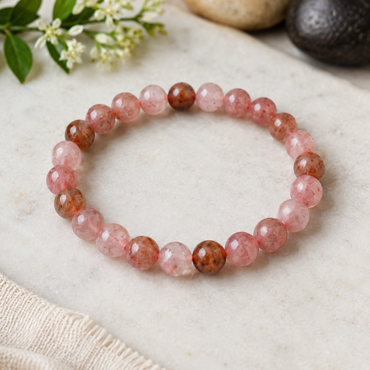 Strawberry Quartz Bracelet (Attraction and Emotional Calmness)