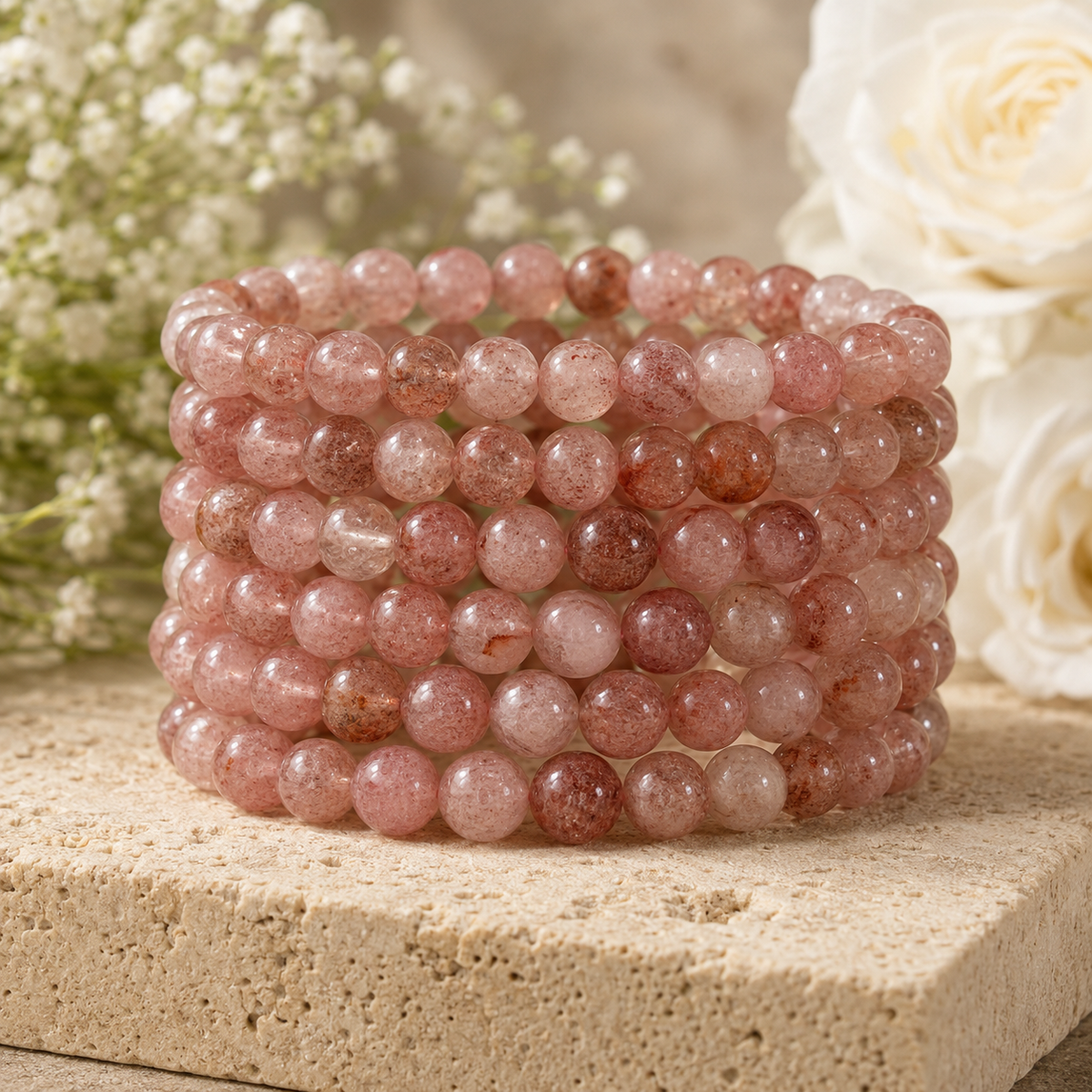Strawberry Quartz Bracelet (Attraction and Emotional Calmness)