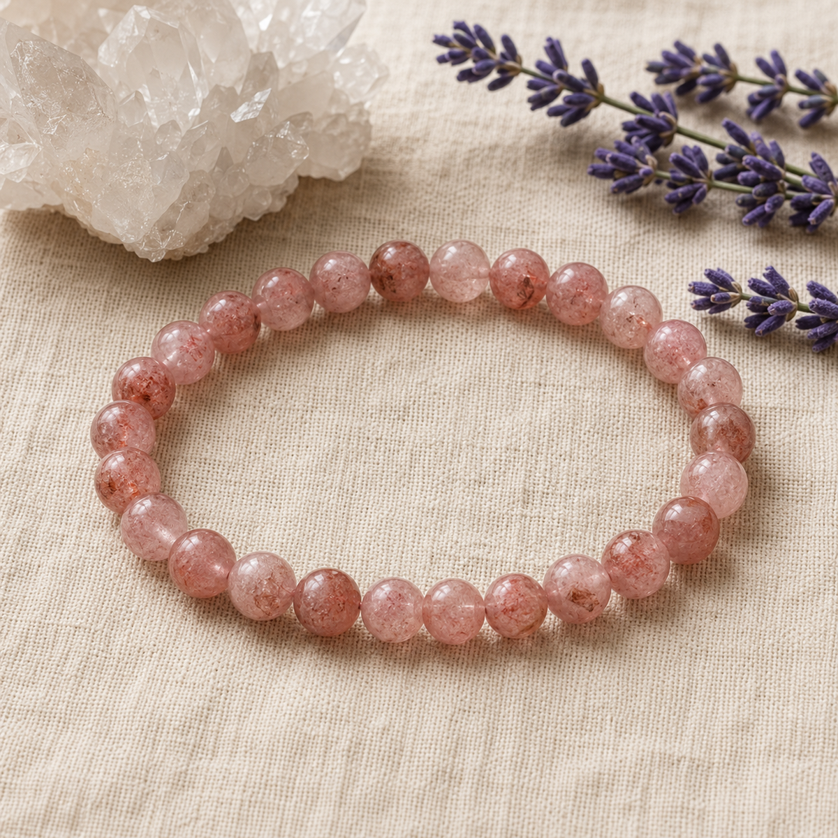 Strawberry Quartz Bracelet (Attraction and Emotional Calmness)