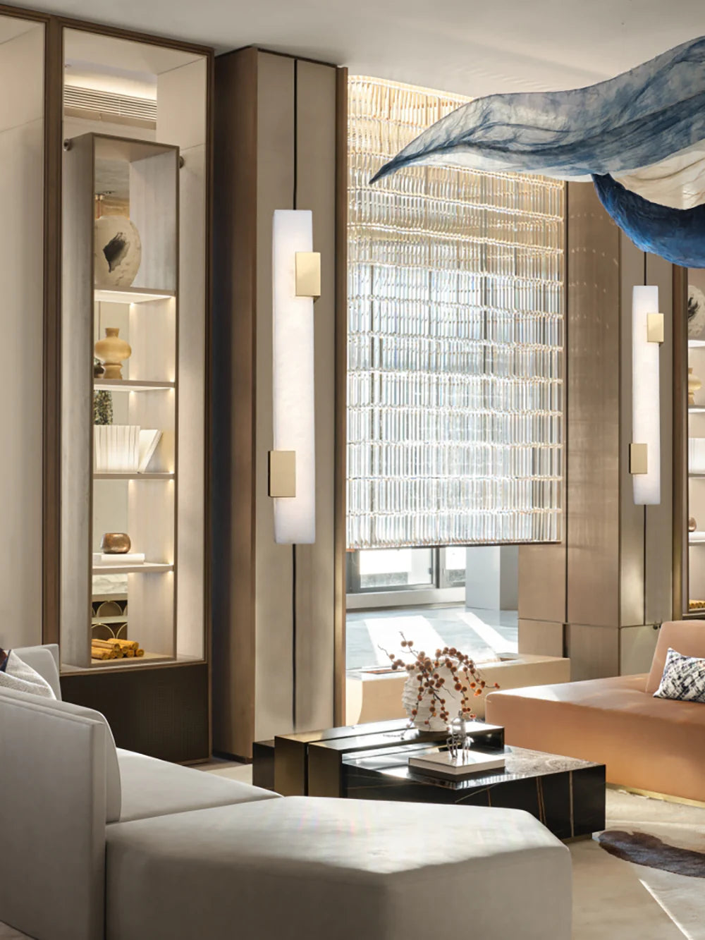 Strip Copper Alabaster Wall Lamp