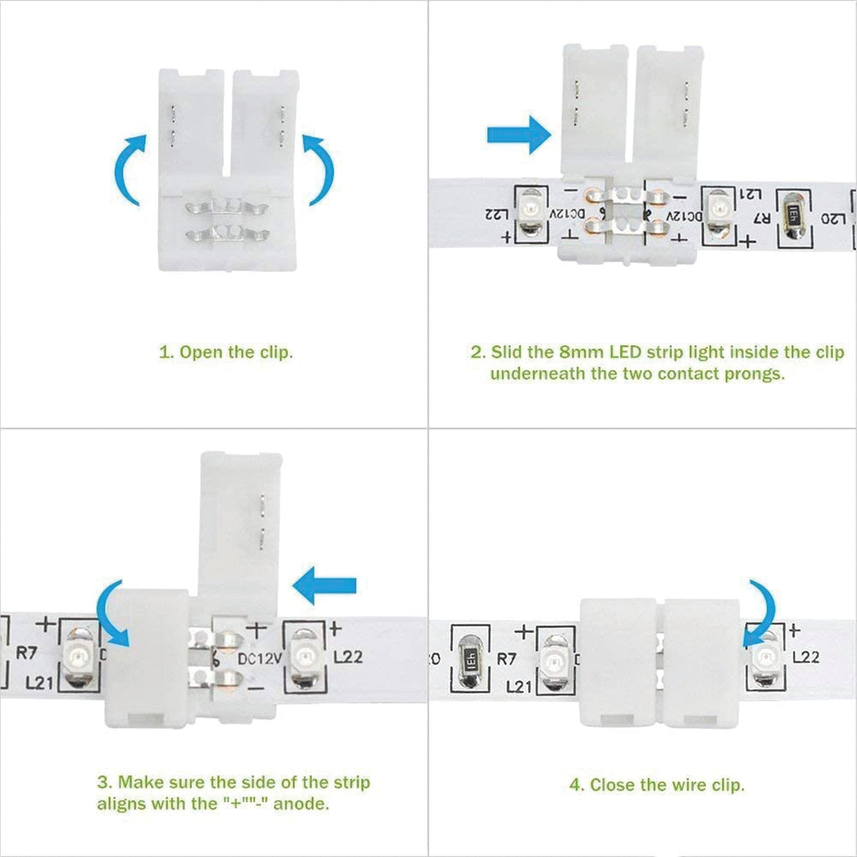 SL01 Strip Light 2835 1.7W/ft 8mm DC12V Low Voltage LED Indoor IP20 UL SMD Tape Light