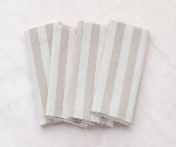 Stripe Napkins - Cotton Linen Blend Napkins