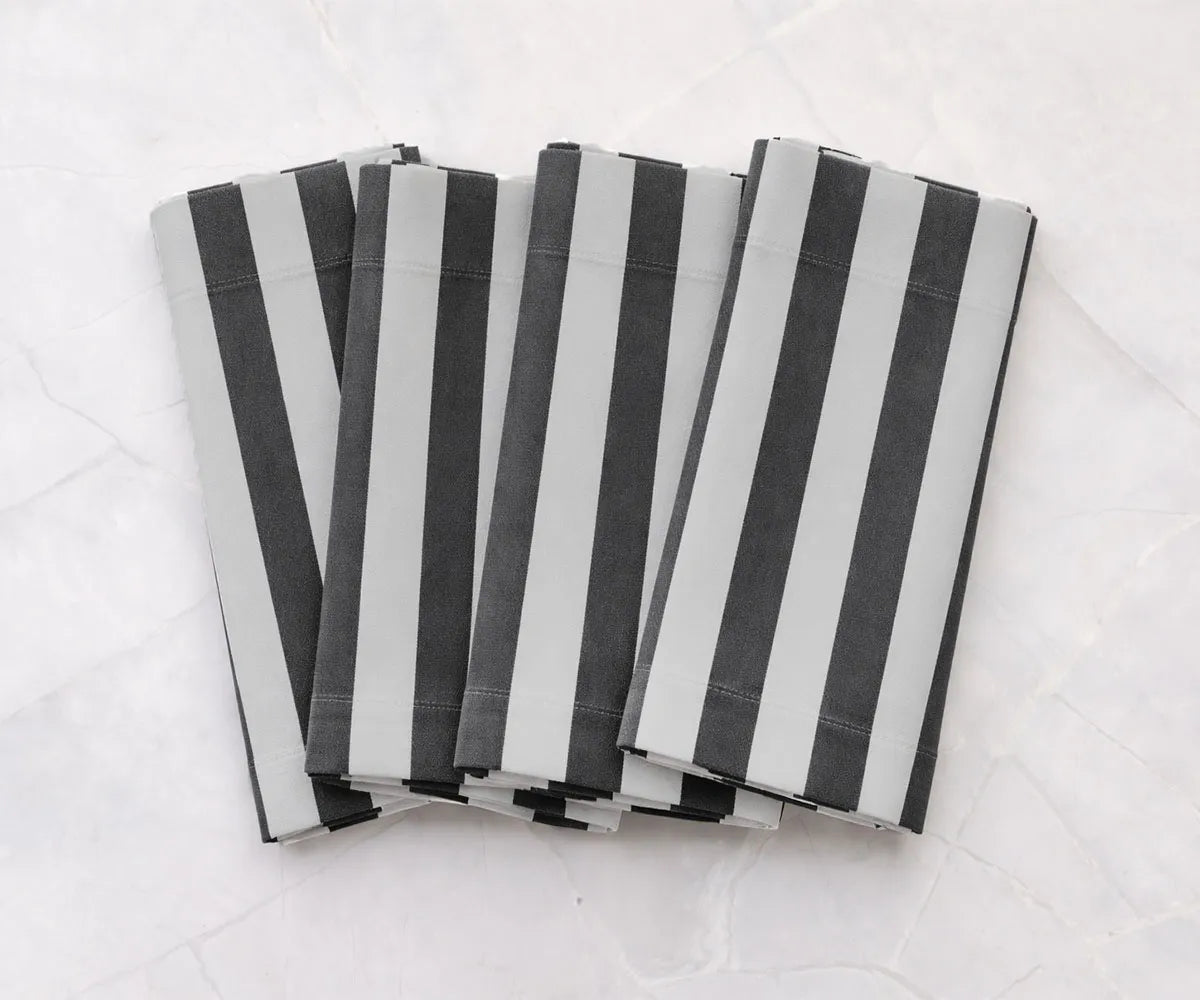 Stripe Napkins - Cotton Linen Blend Napkins