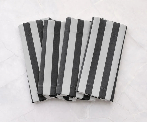 Stripe Napkins - Cotton Linen Blend Napkins