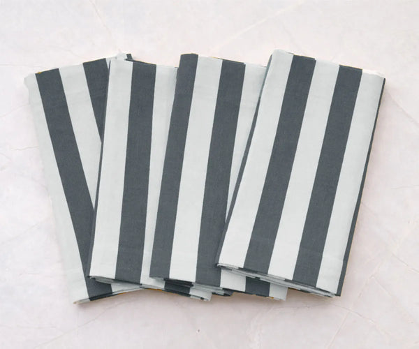 Stripe Napkins - Cotton Linen Blend Napkins