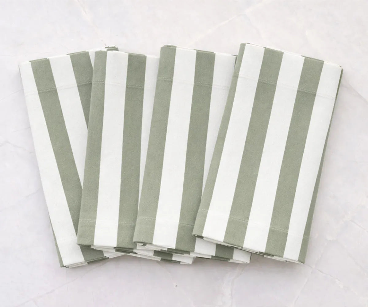 Stripe Napkins - Cotton Linen Blend Napkins