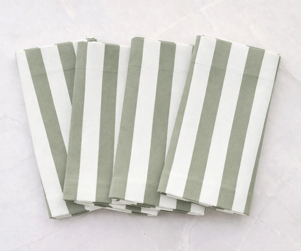 Stripe Napkins - Cotton Linen Blend Napkins