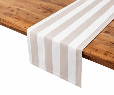 Striped Table Runner - Cotton-Linen Blend