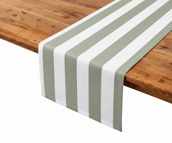 Striped Table Runner - Cotton-Linen Blend