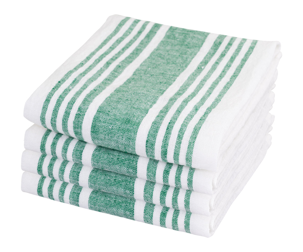Red Linen Striped Napkins