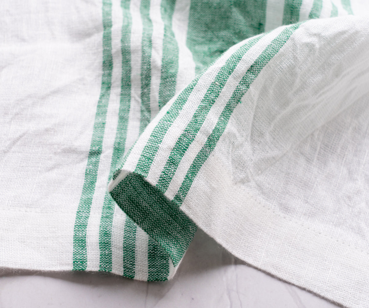 Red Linen Striped Napkins
