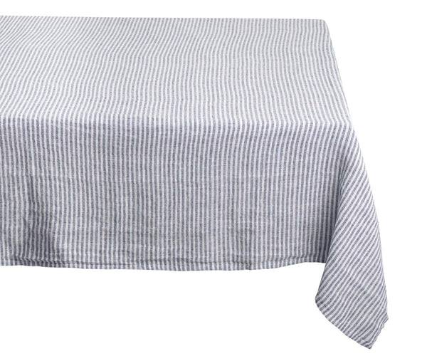 Narrow Stripe Linen Rectangle Tablecloth - Striped Tablecloth