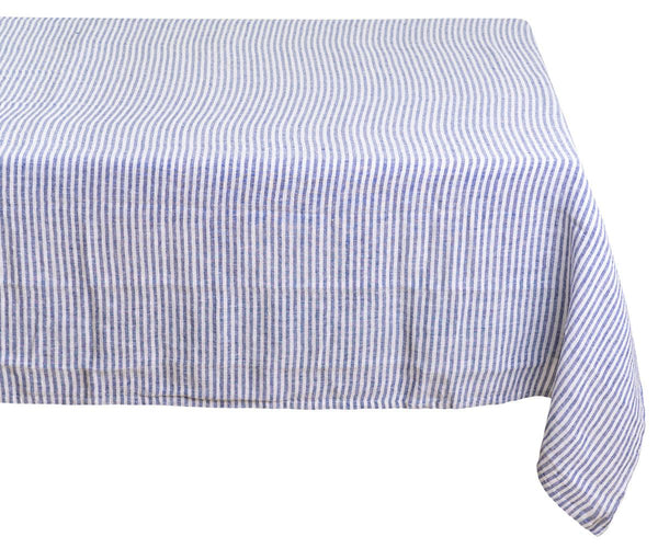 Narrow Stripe Linen Rectangle Tablecloth - Striped Tablecloth