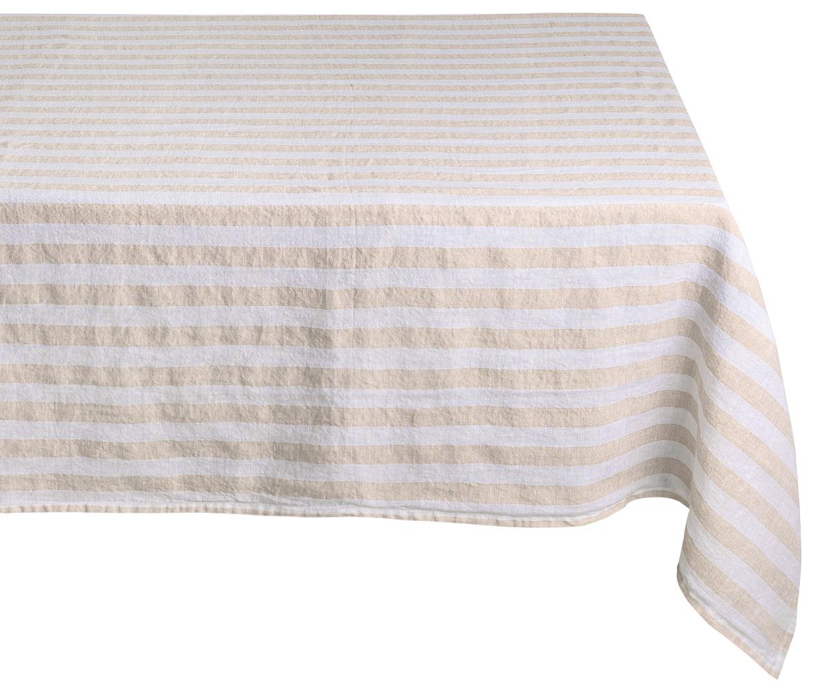 Linen Striped Tablecloth