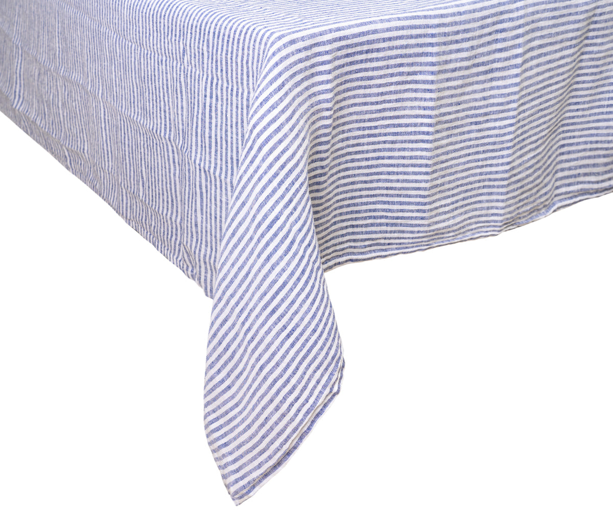 Narrow Stripe Linen Rectangle Tablecloth - Striped Tablecloth